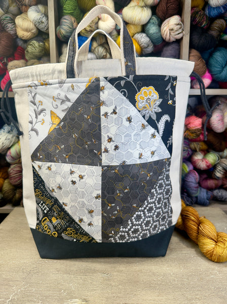Bees Patchwork Project Bag-F