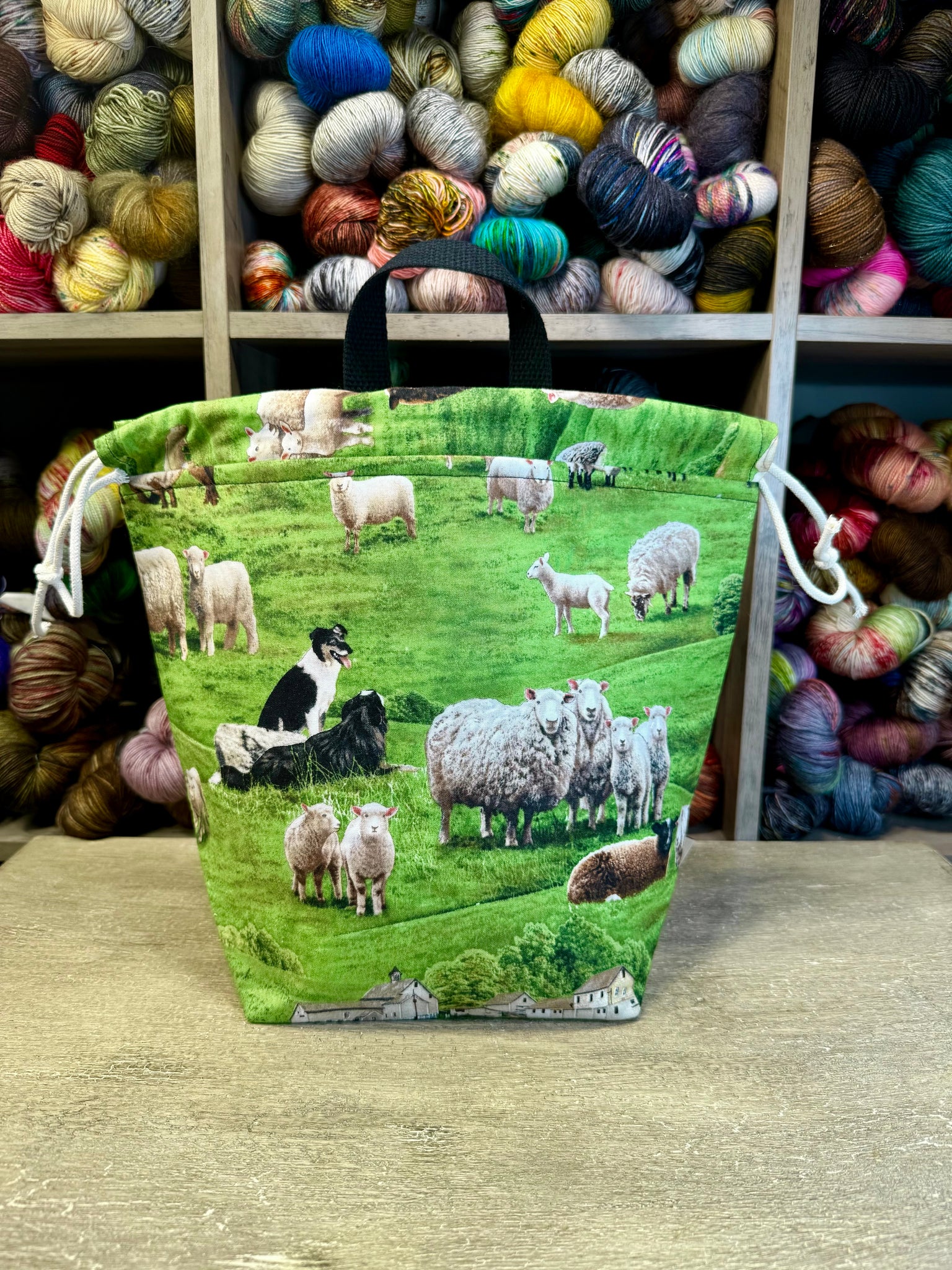 Sheep and Dogs Bucket Bag