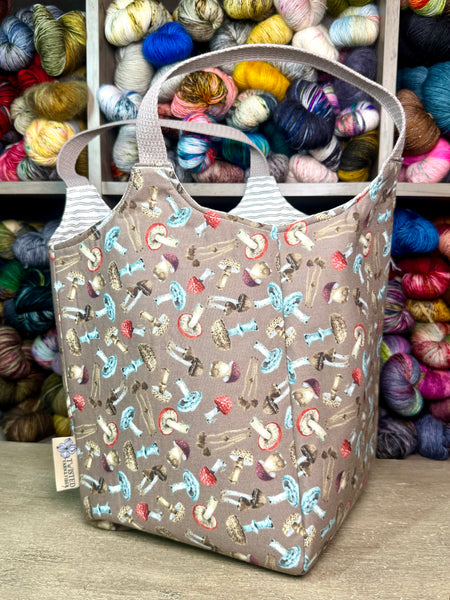 Mocha Mushroom Yarn Tote