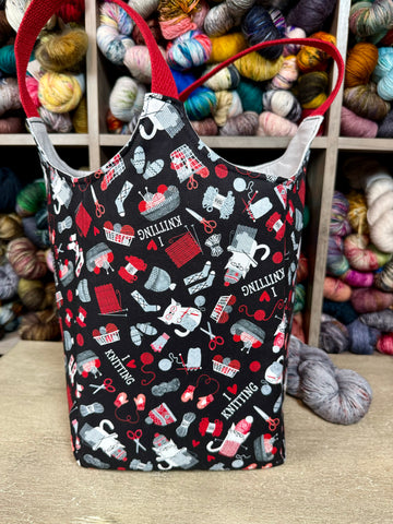 Cats and Knitting Yarn Tote
