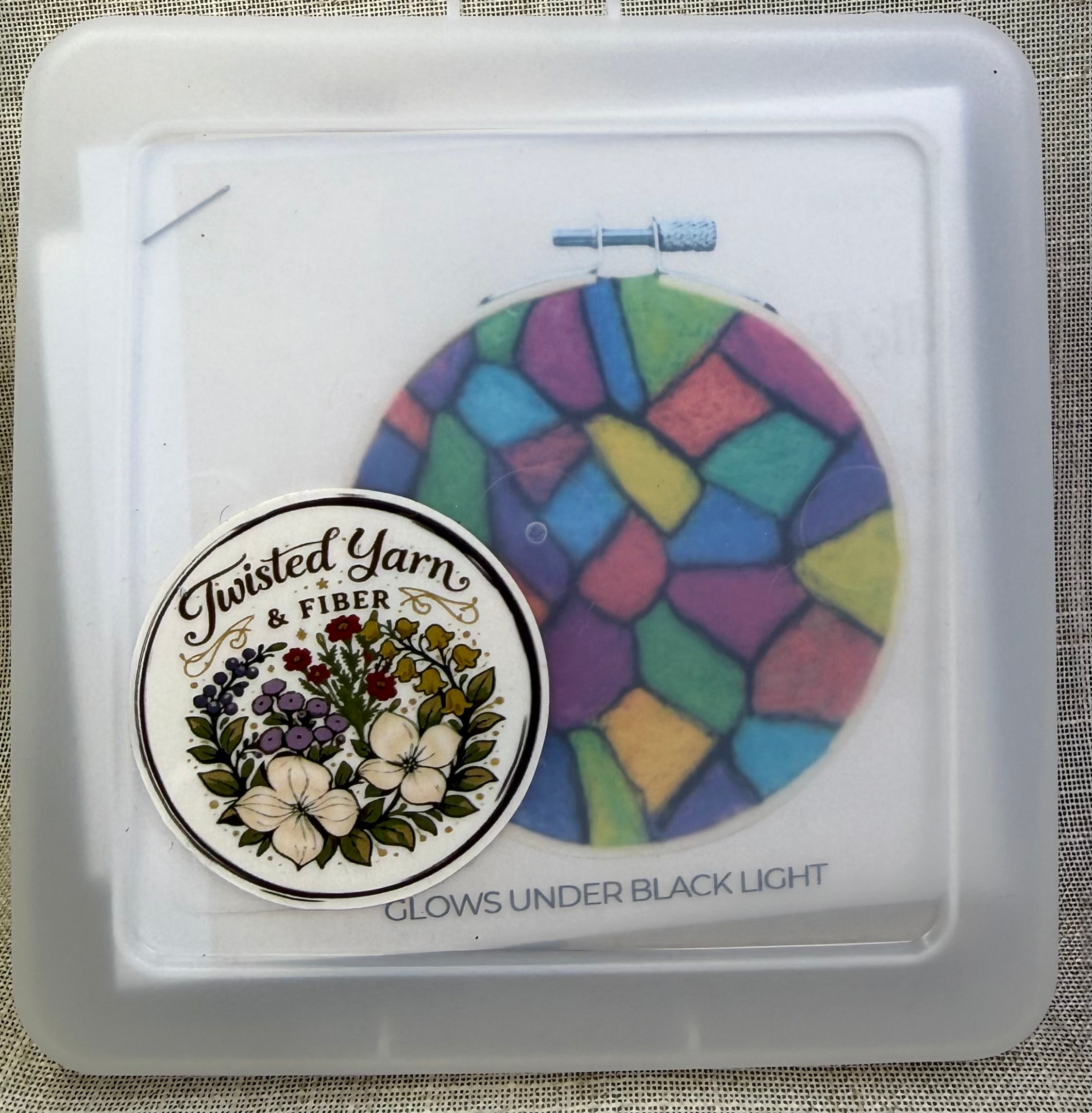 Neon Abstract Needle Felting Kit (glows in blacklight)