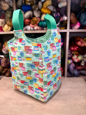 Cups of Tea/ Coffee Yarn Tote