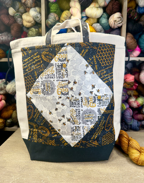 Bees Patchwork Project Bag-A