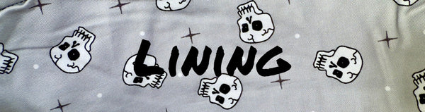 Spooky Patchwork Project Bag (skeleton handles)