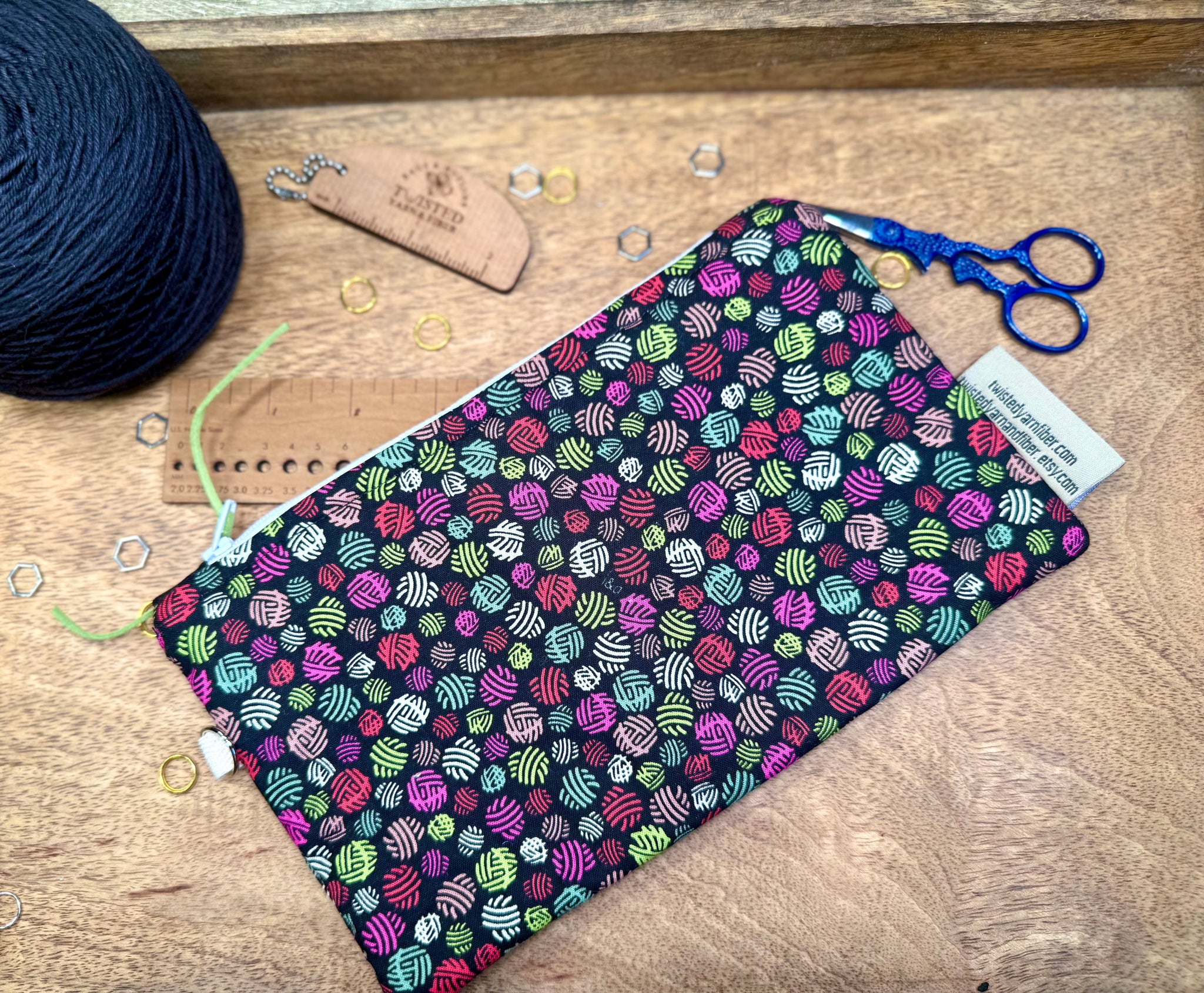 Yarn balls Zipped Notion Bag