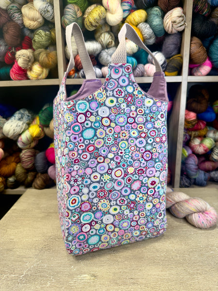 Dots Yarn Tote (purple )