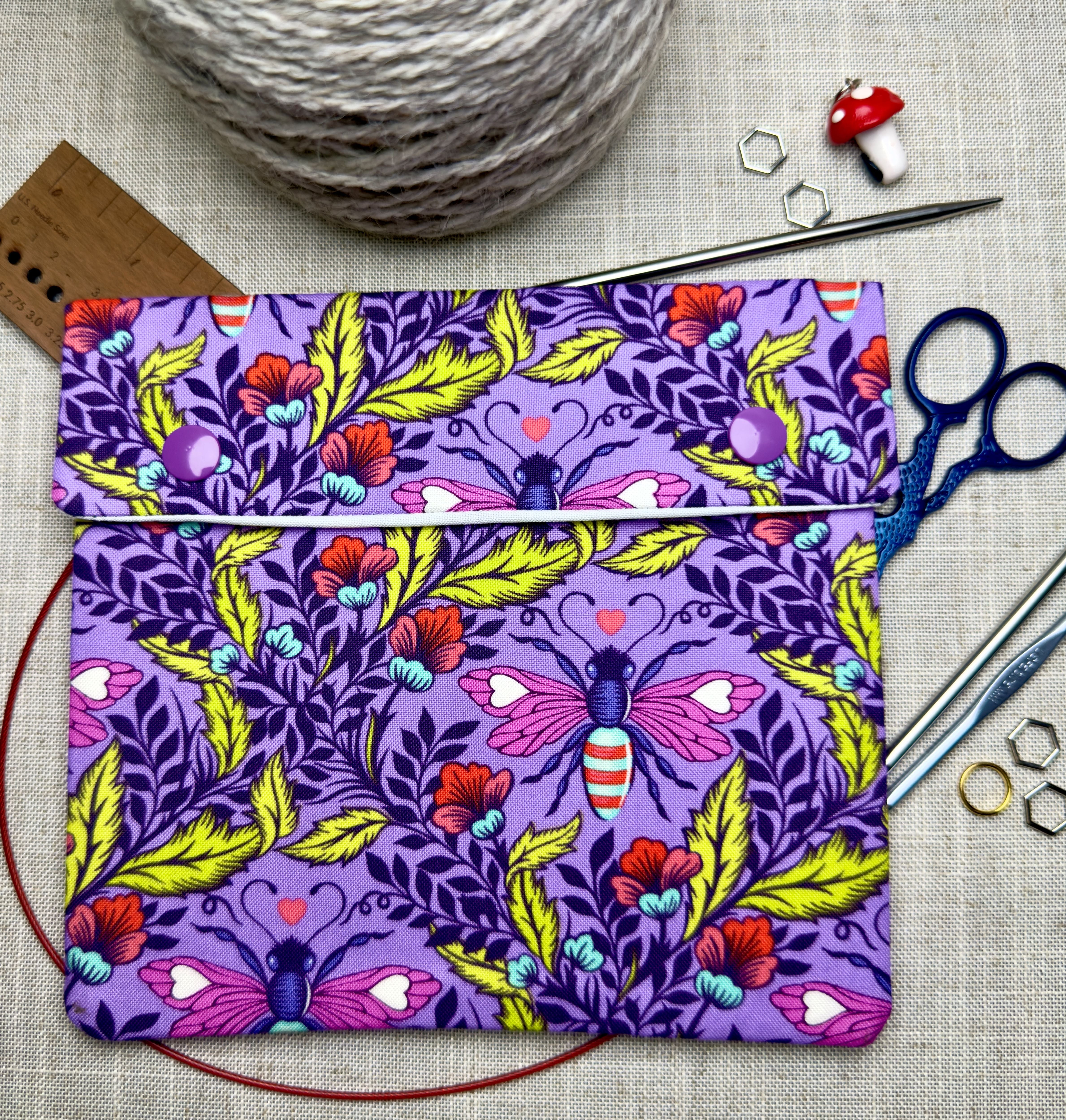 Bees (Purple) Notion/ Needle Case