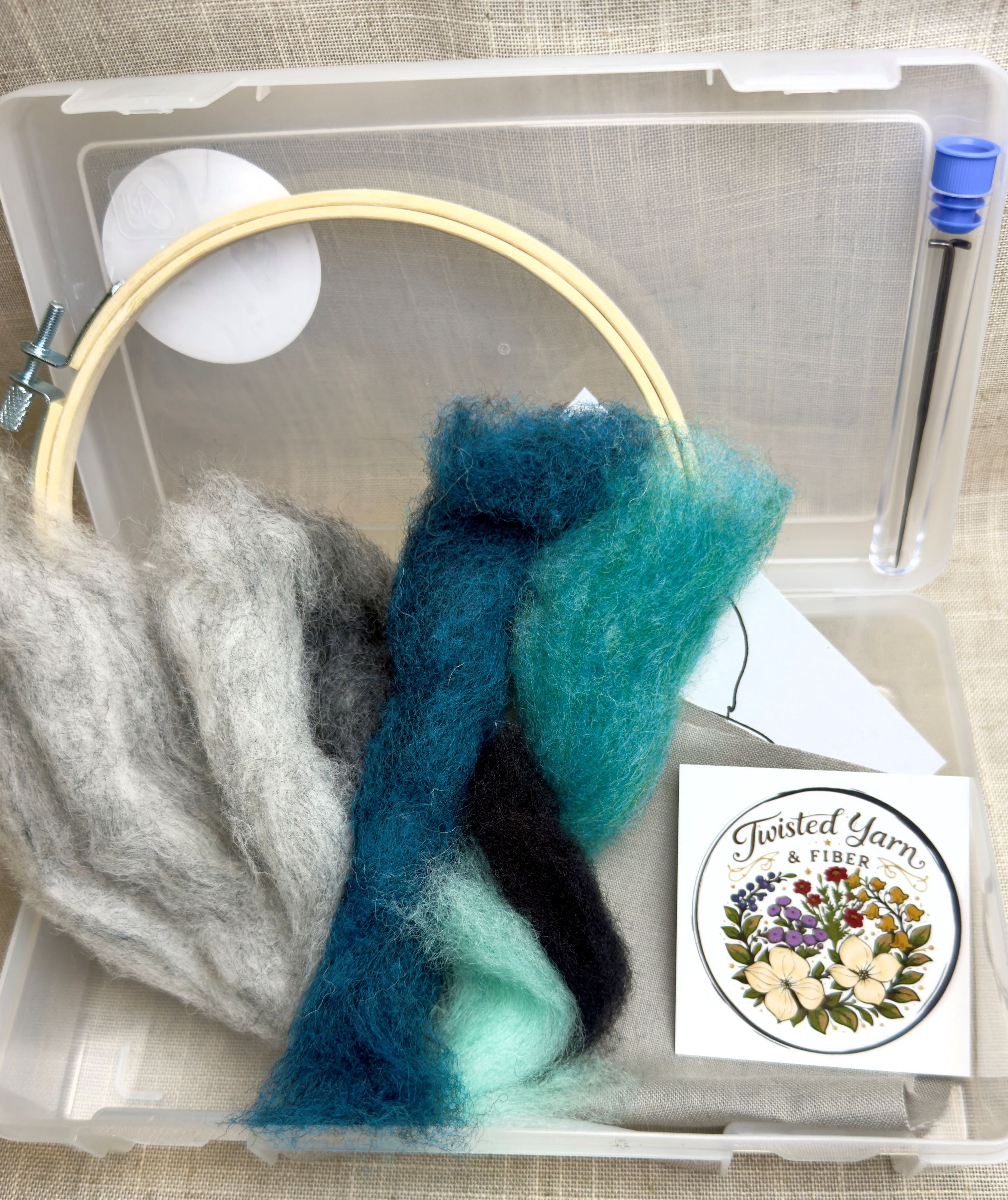 Blue Mushrooms Needle Felting Kit