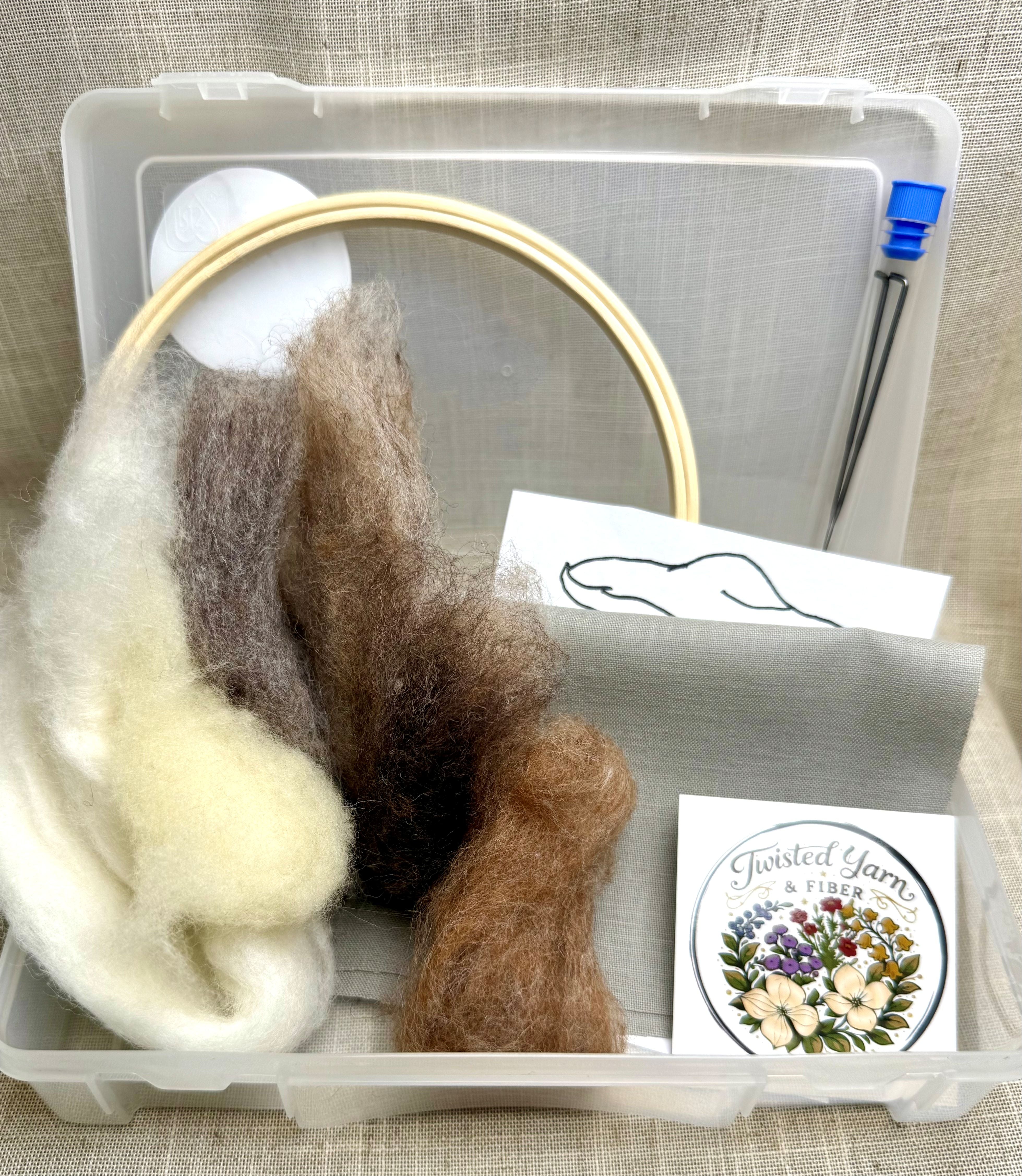 White Mushrooms Needle Felting Kit