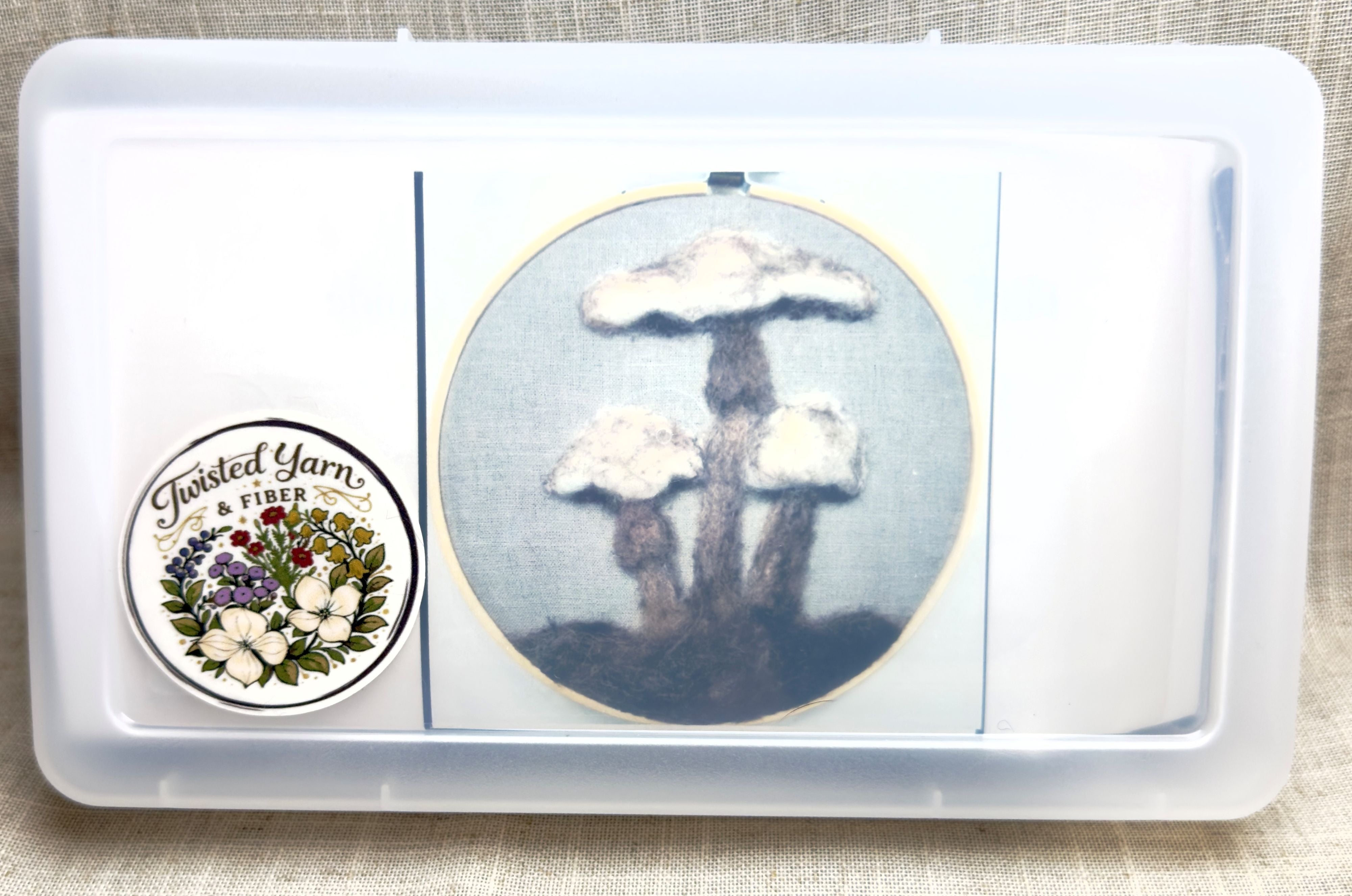 White Mushrooms Needle Felting Kit