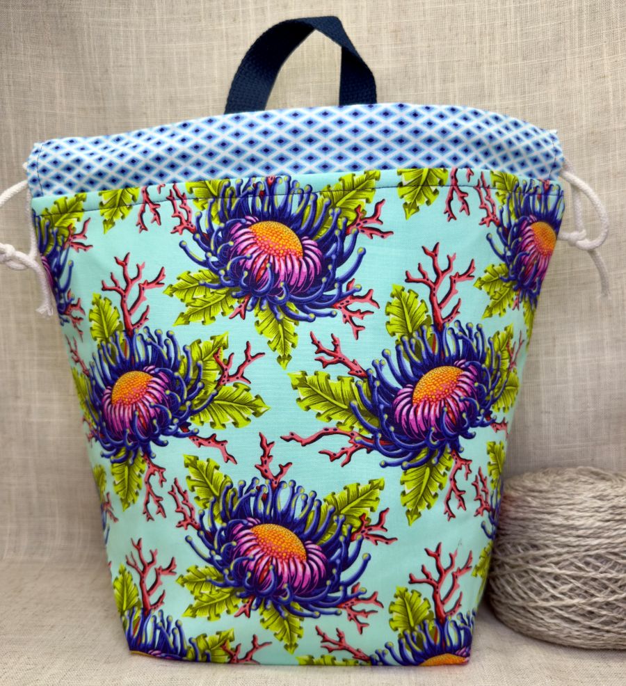 Blue Anemone Bucket Bag