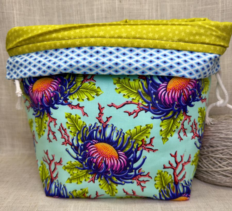 Blue Anemone Bucket Bag