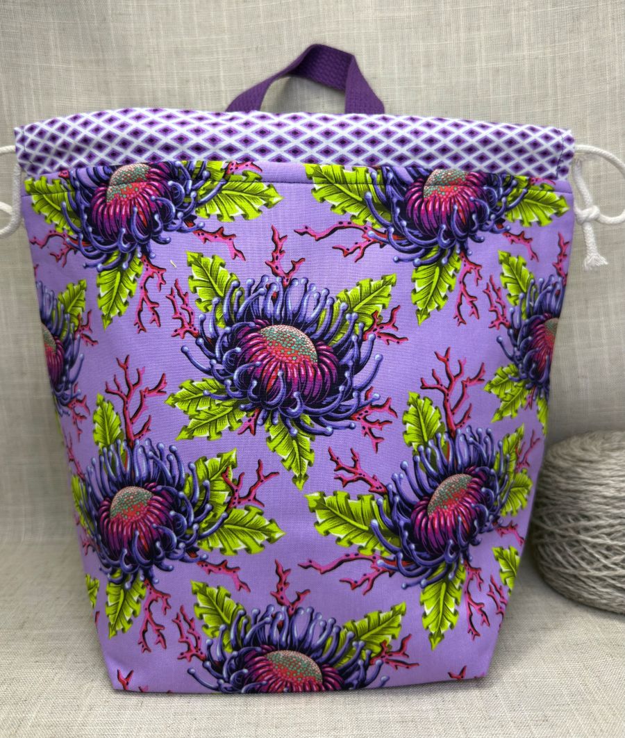 Purple Anemone Bucket Bag