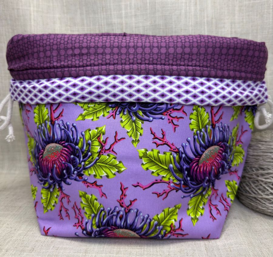 Purple Anemone Bucket Bag