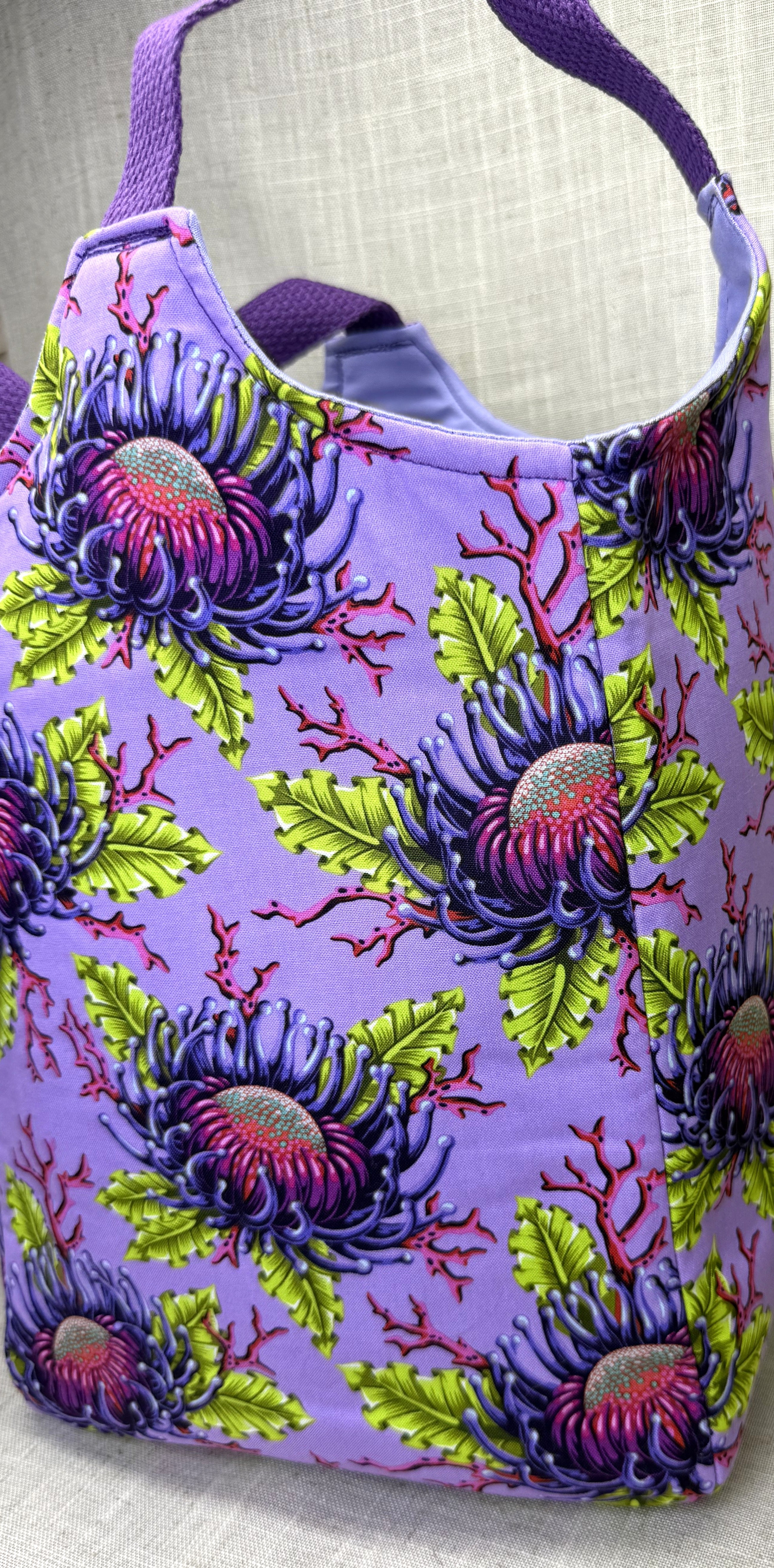 Purple Anemone Yarn Tote
