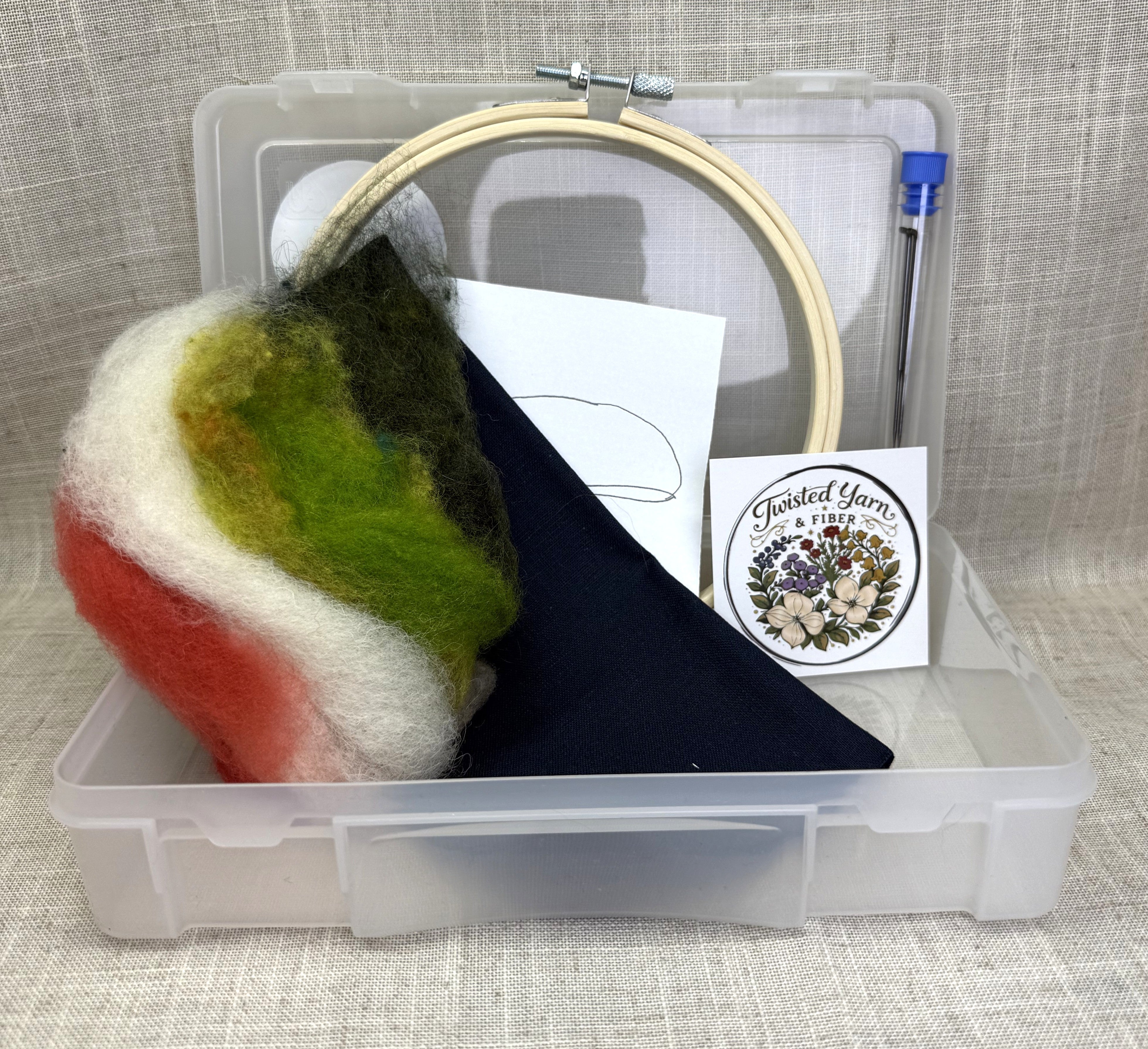Red Cap Mushroom/  Amanita Muscaria/ Fly Agaric Needle Felting Kit (Navy)