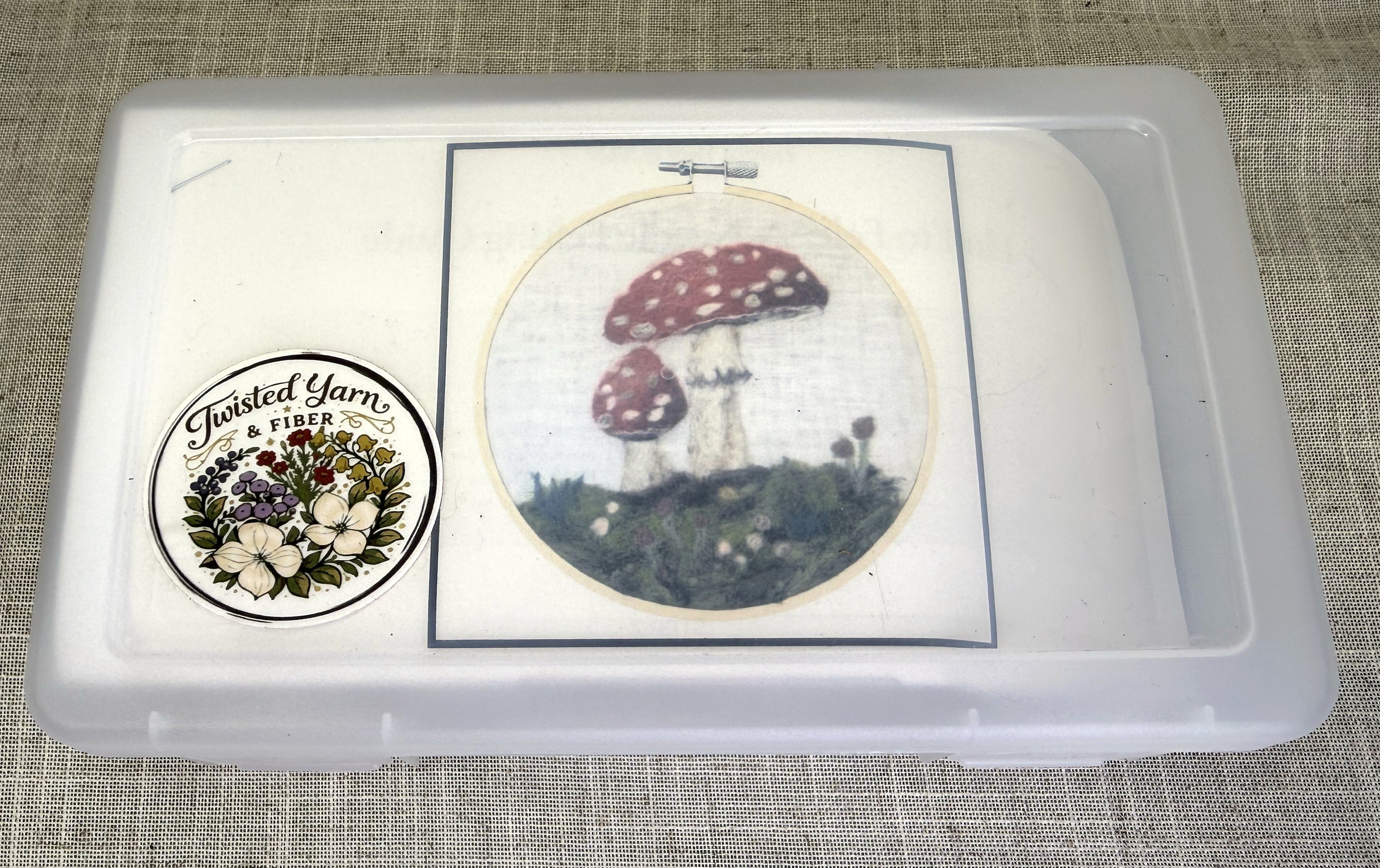 Red Cap Mushroom/  Amanita Muscaria/ Fly Agaric Needle Felting Kit (Cream)