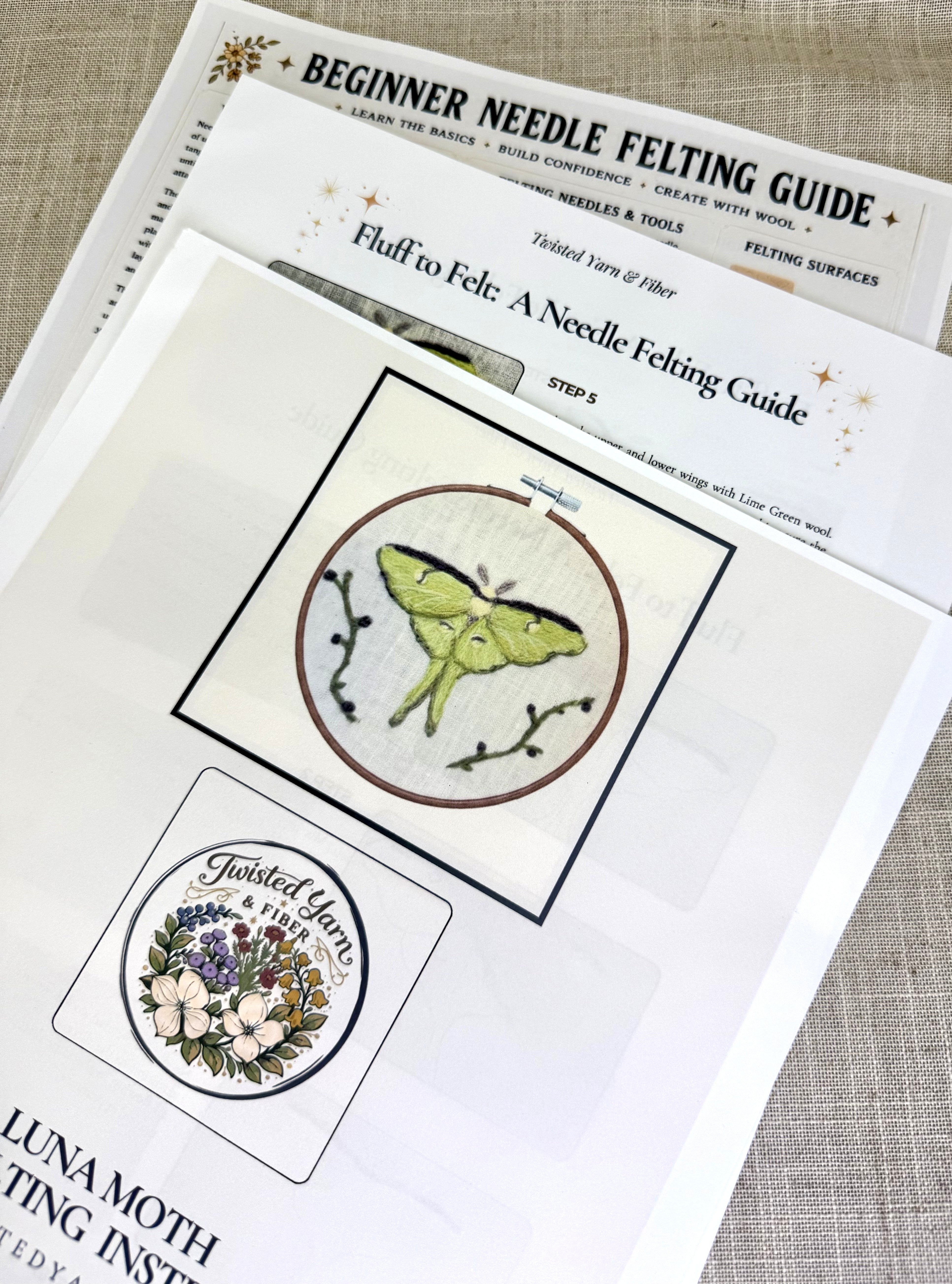Luna Moth Needle Felting Kit