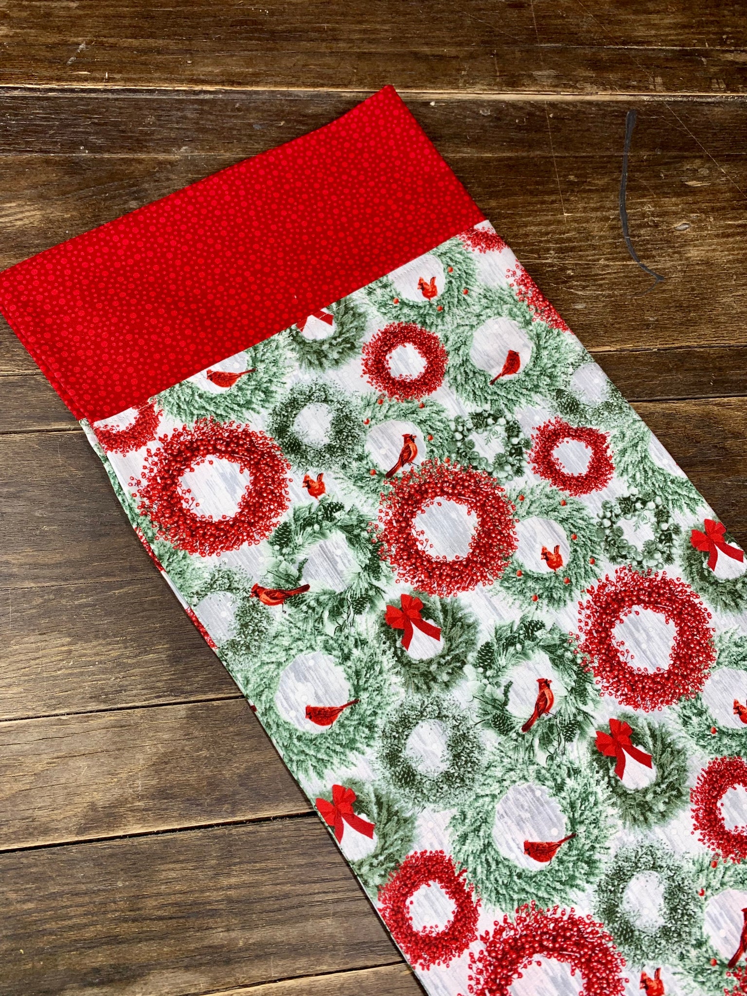 Wreaths and Cardinals Pillowcase